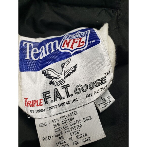 Vintage 90s Pittsburgh Steelers Size Large Triple Fat Goose Mens NFL Puff Jacket - Picture 4 of 9